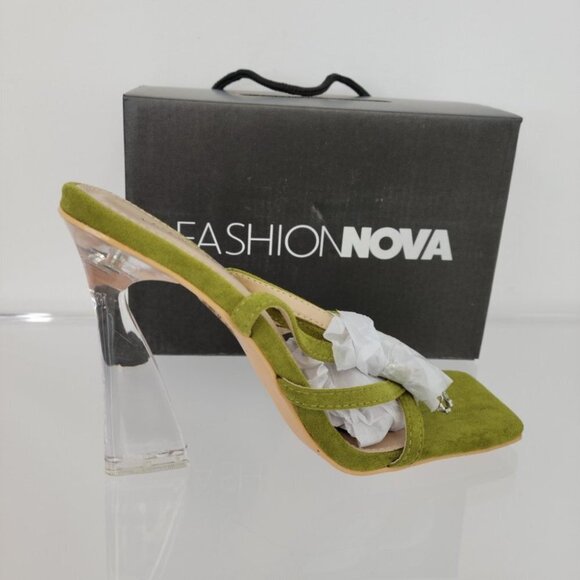Fashion  Nova Clear Heel Diamante Mules - Picture 6 of 10